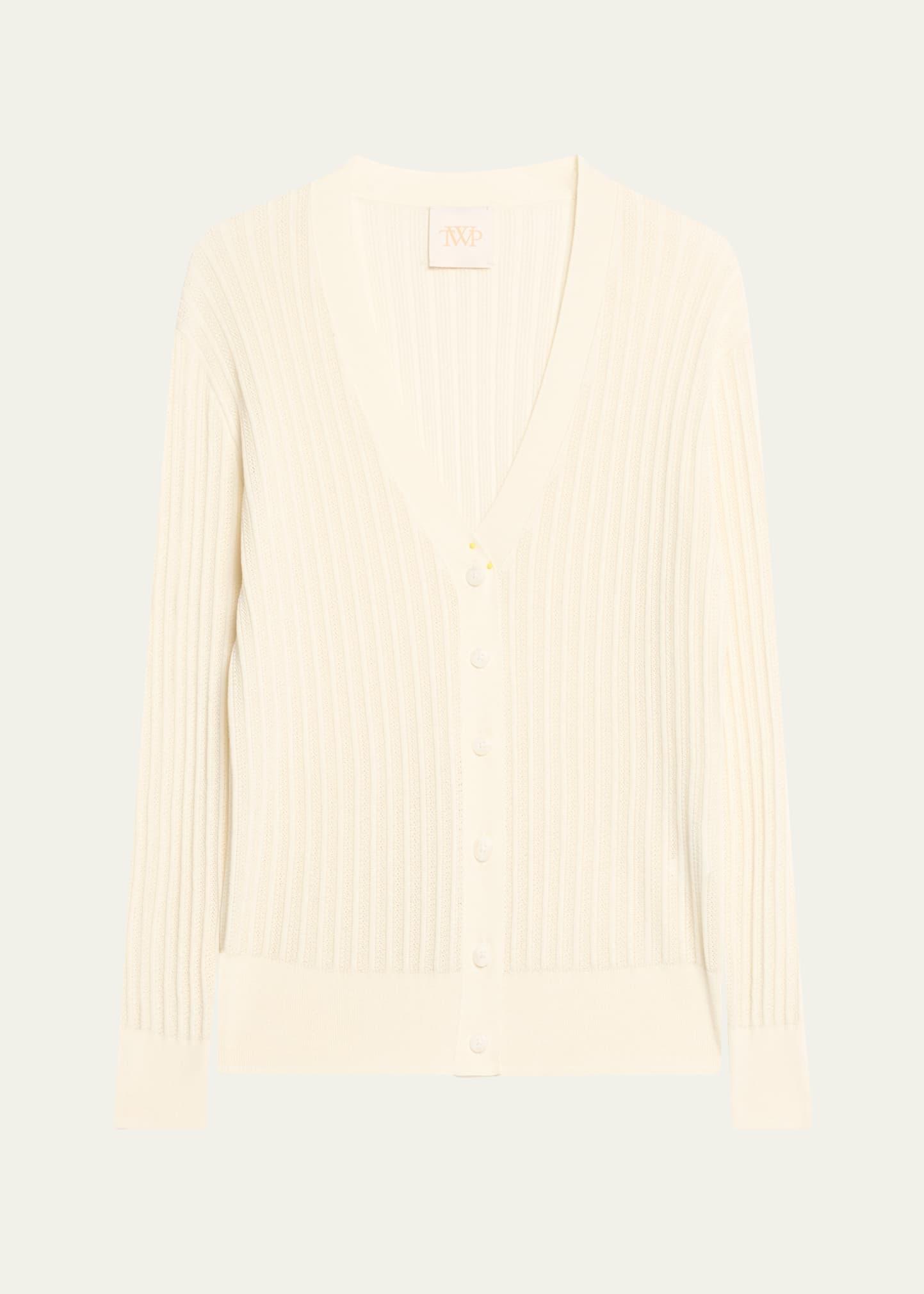 pointelle-knit cardigan