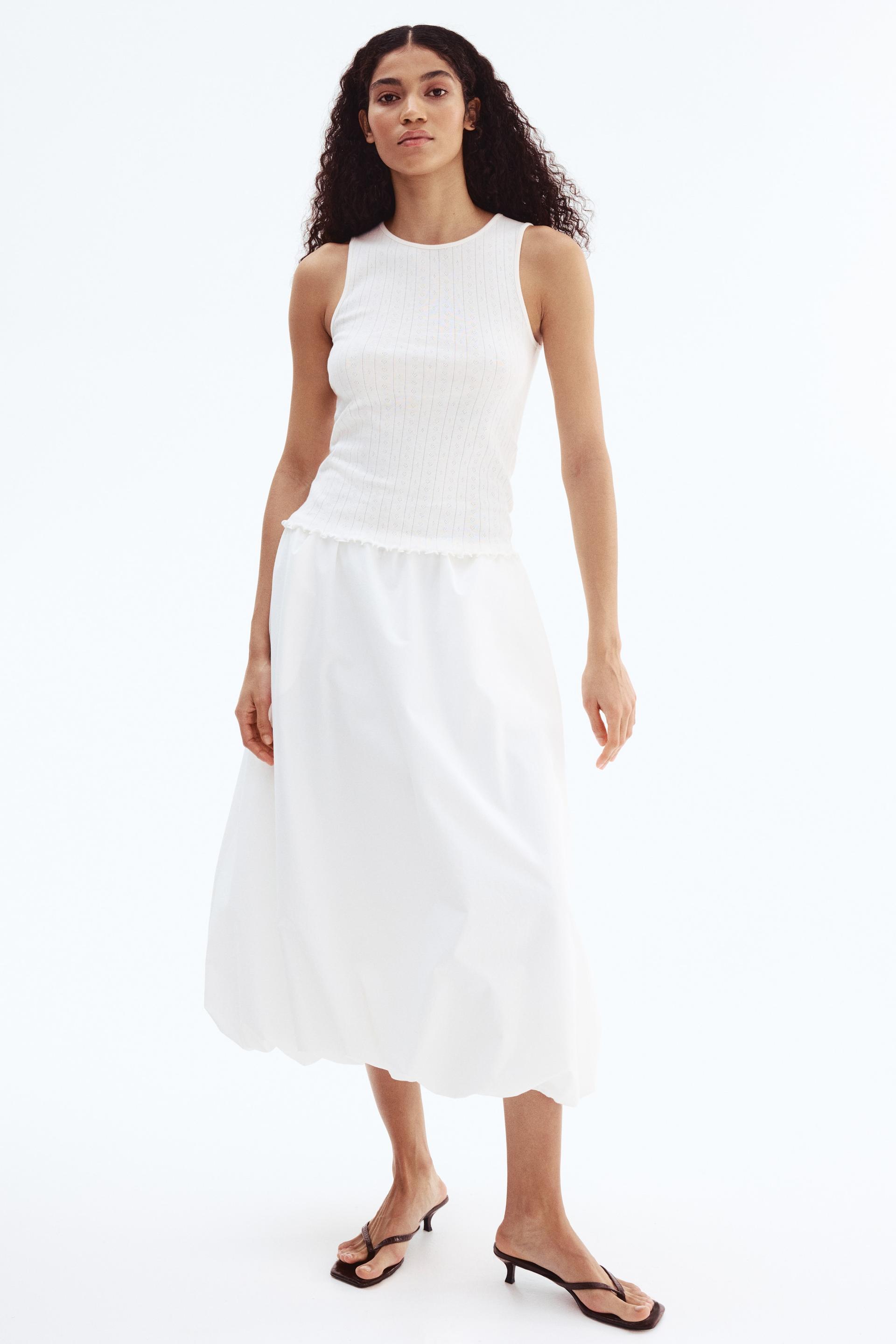pointelle-knit cotton top