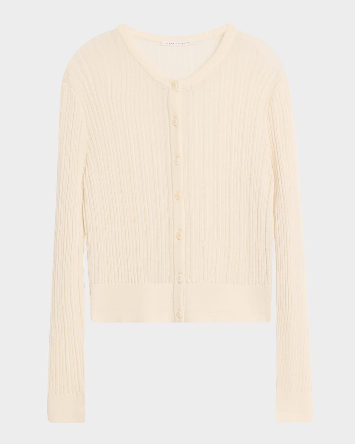 pointelle knit petite cardigan