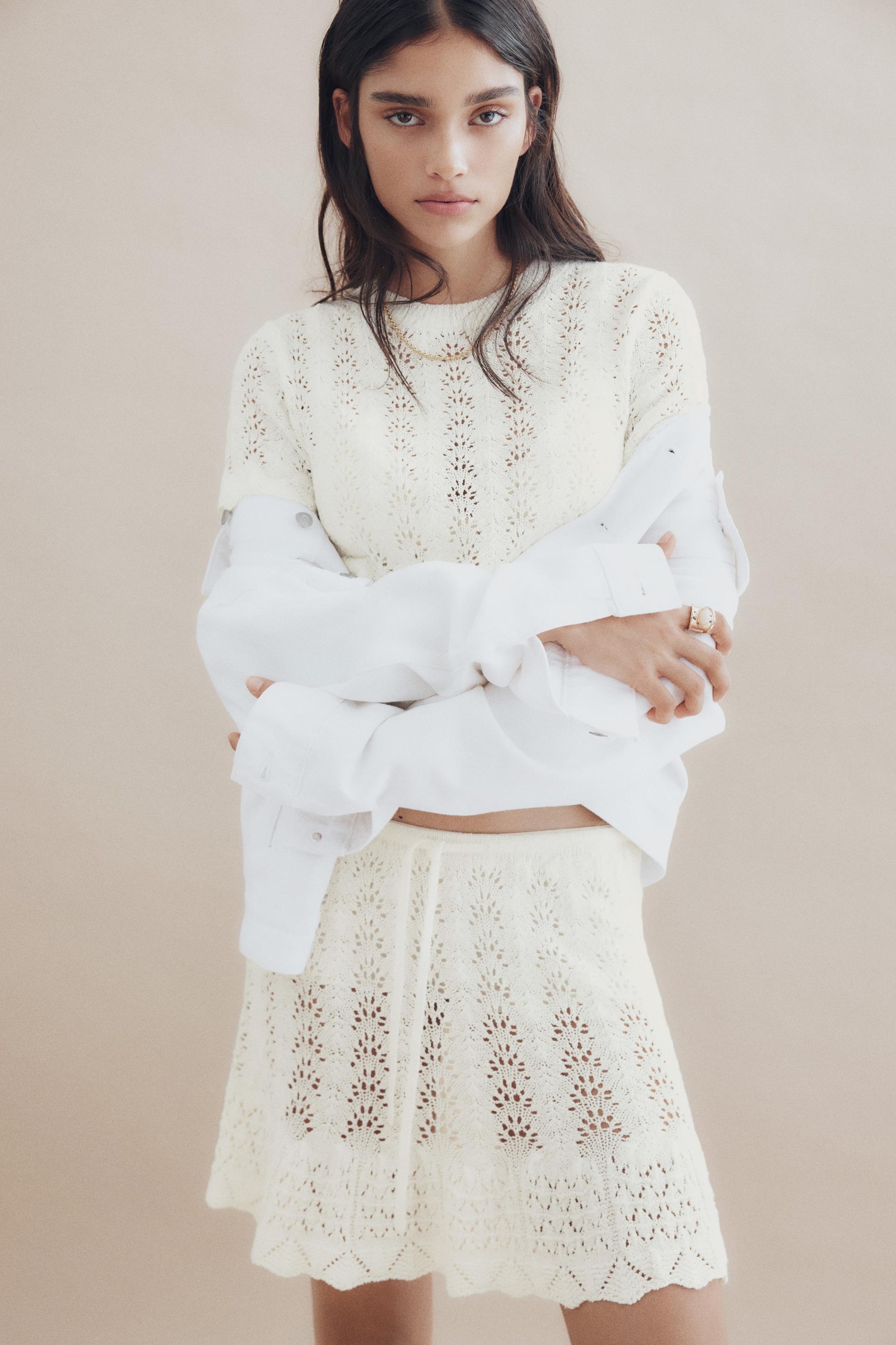 pointelle-knit skirt