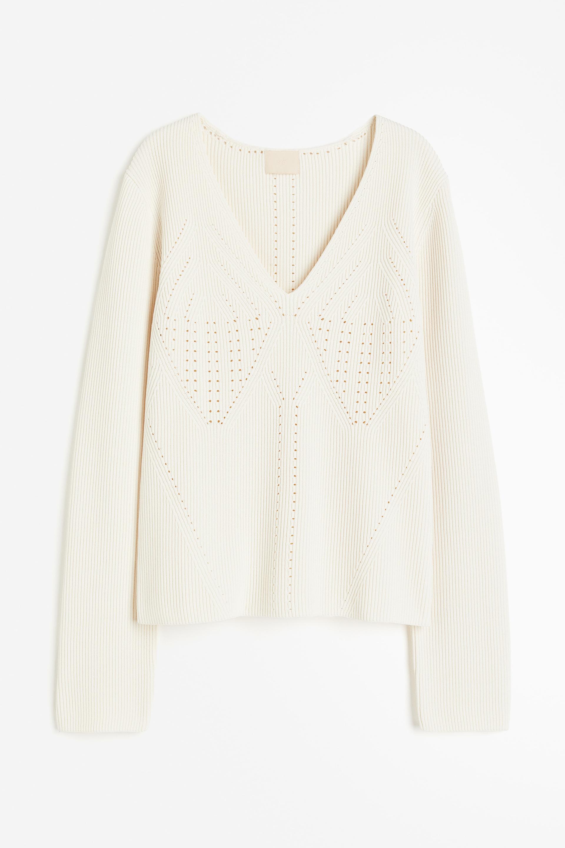 pointelle-knit sweater