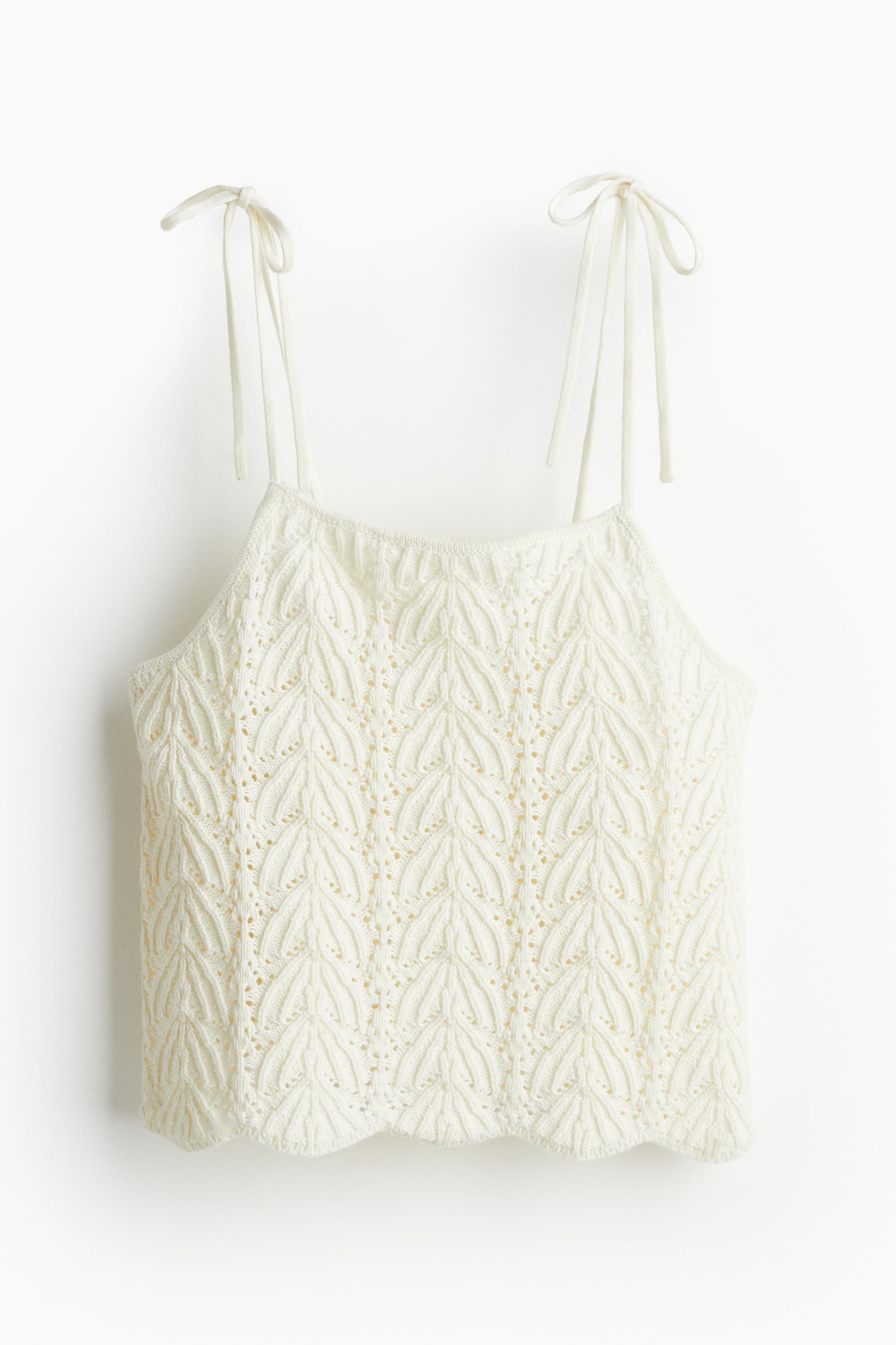 pointelle-knit top