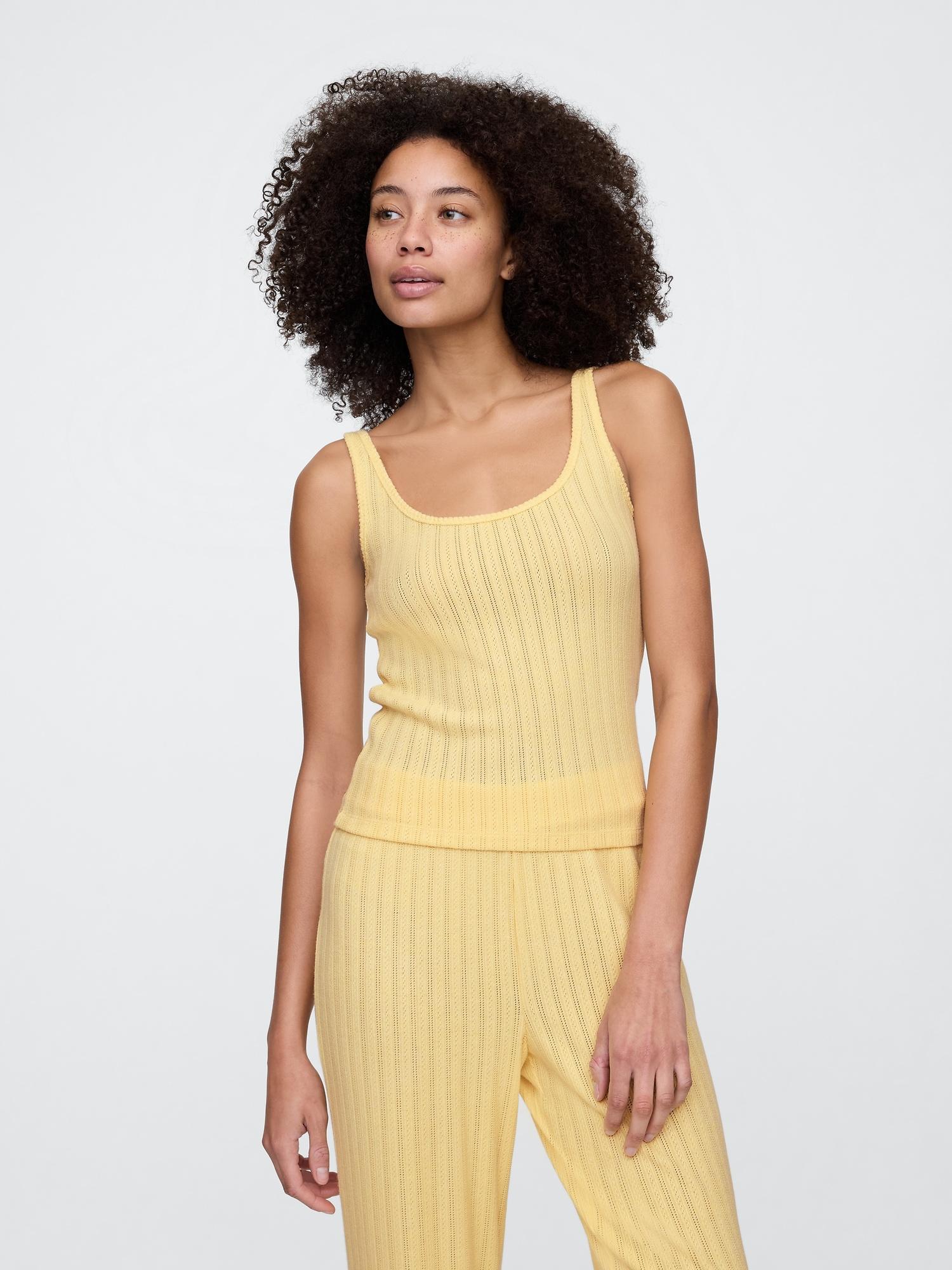 pointelle pj tank top