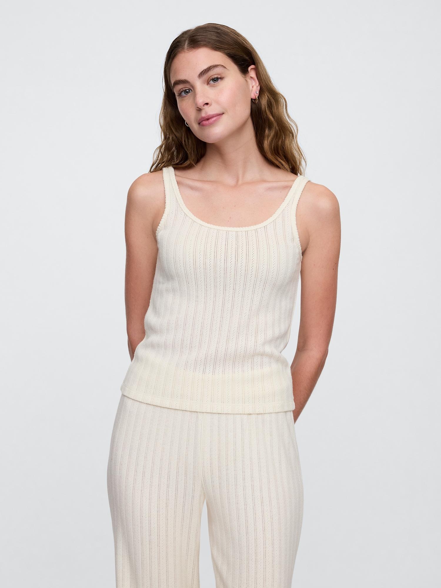 pointelle pj tank top