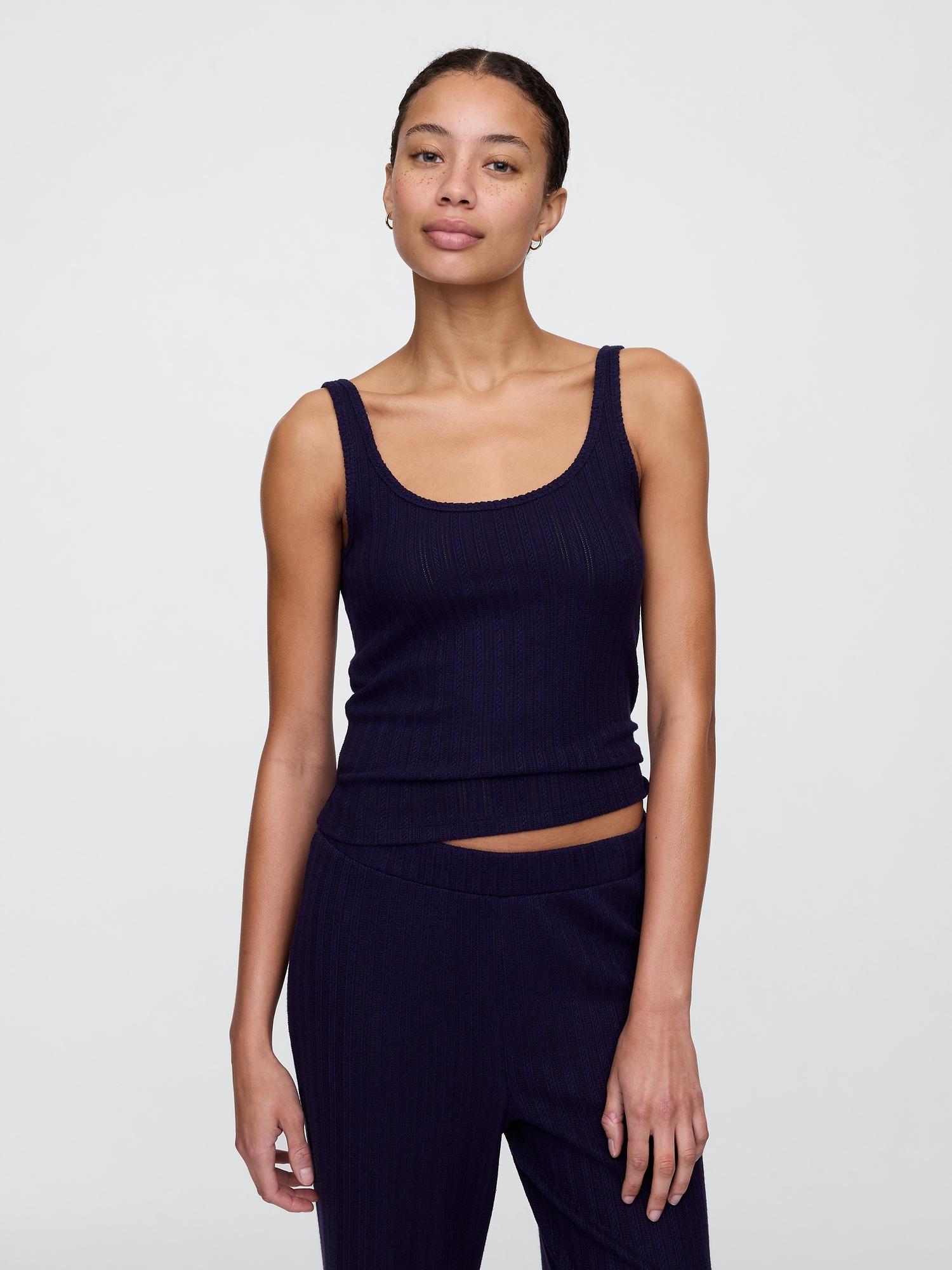 pointelle pj tank top