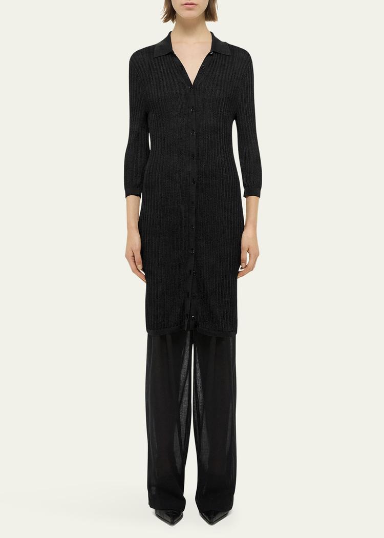 pointelle polo dress
