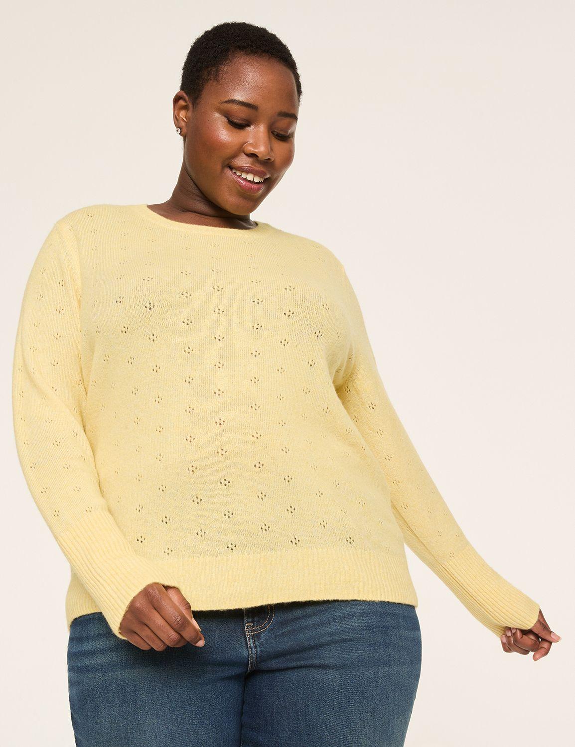 pointelle pullover sweater