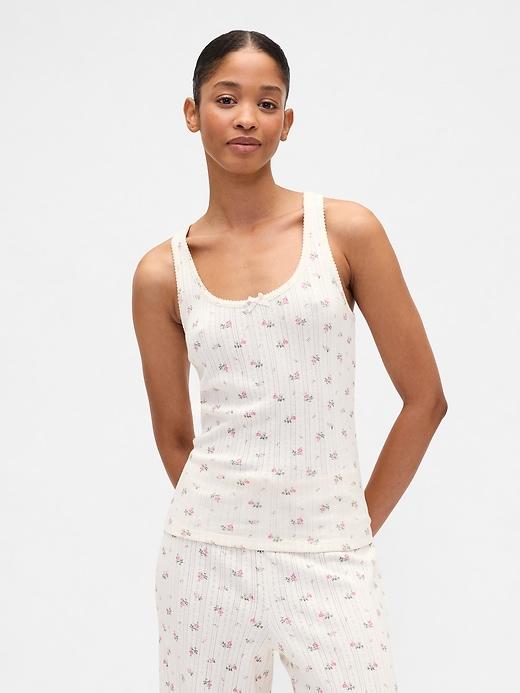 pointelle scoopneck pj tank top