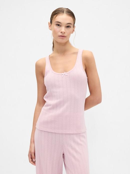 pointelle scoopneck pj tank top