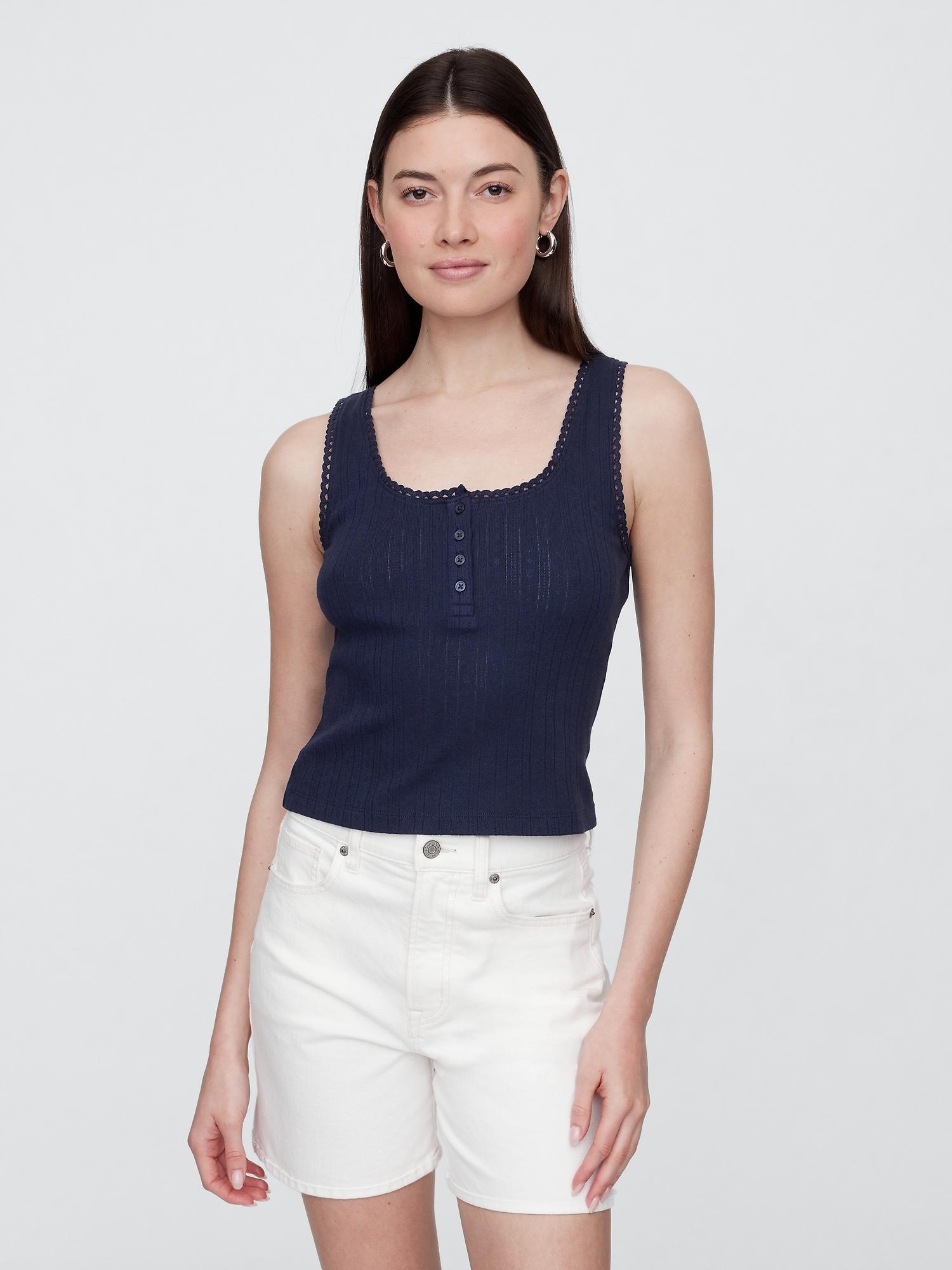 pointelle scoopneck top