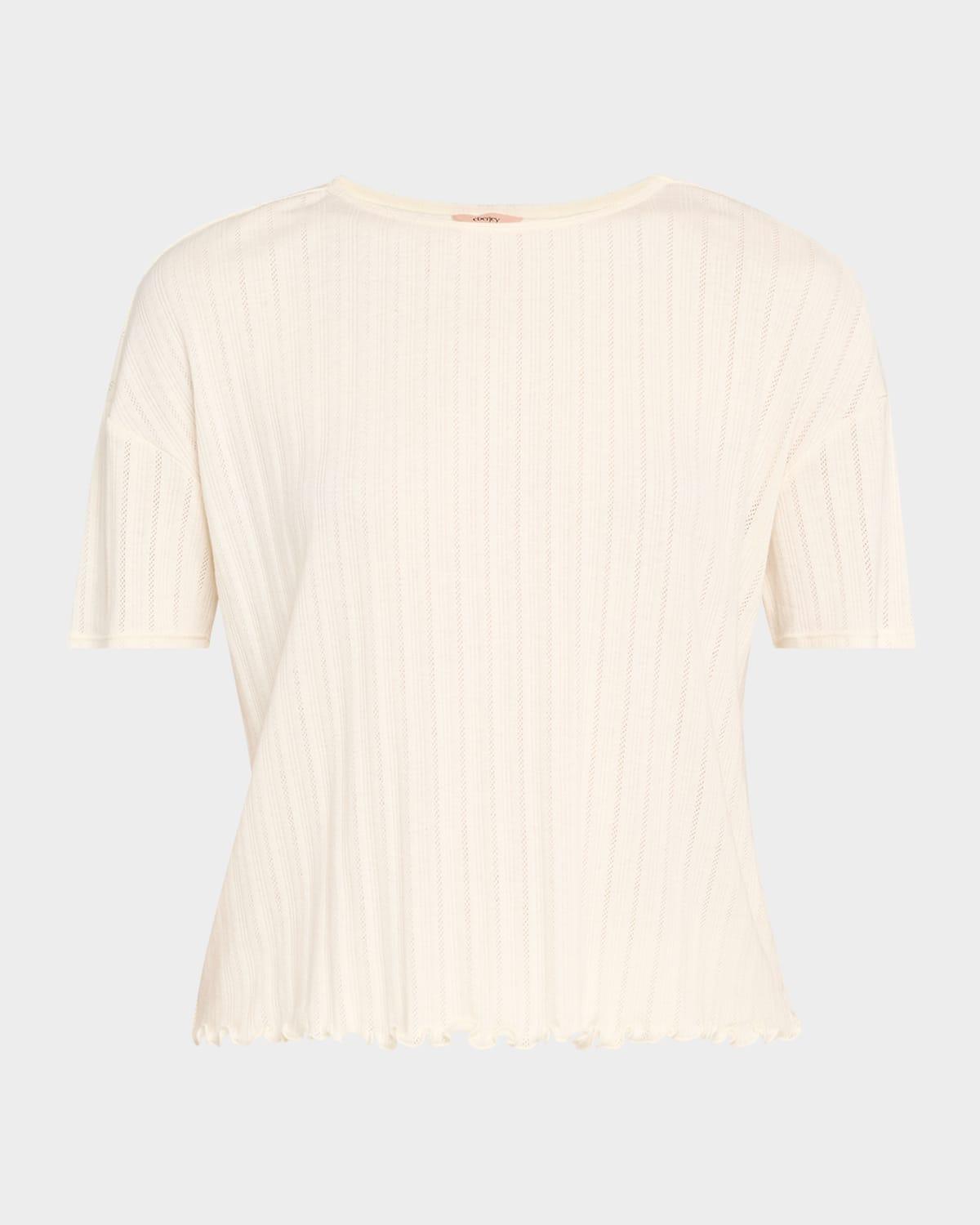 pointelle short-sleeve tee