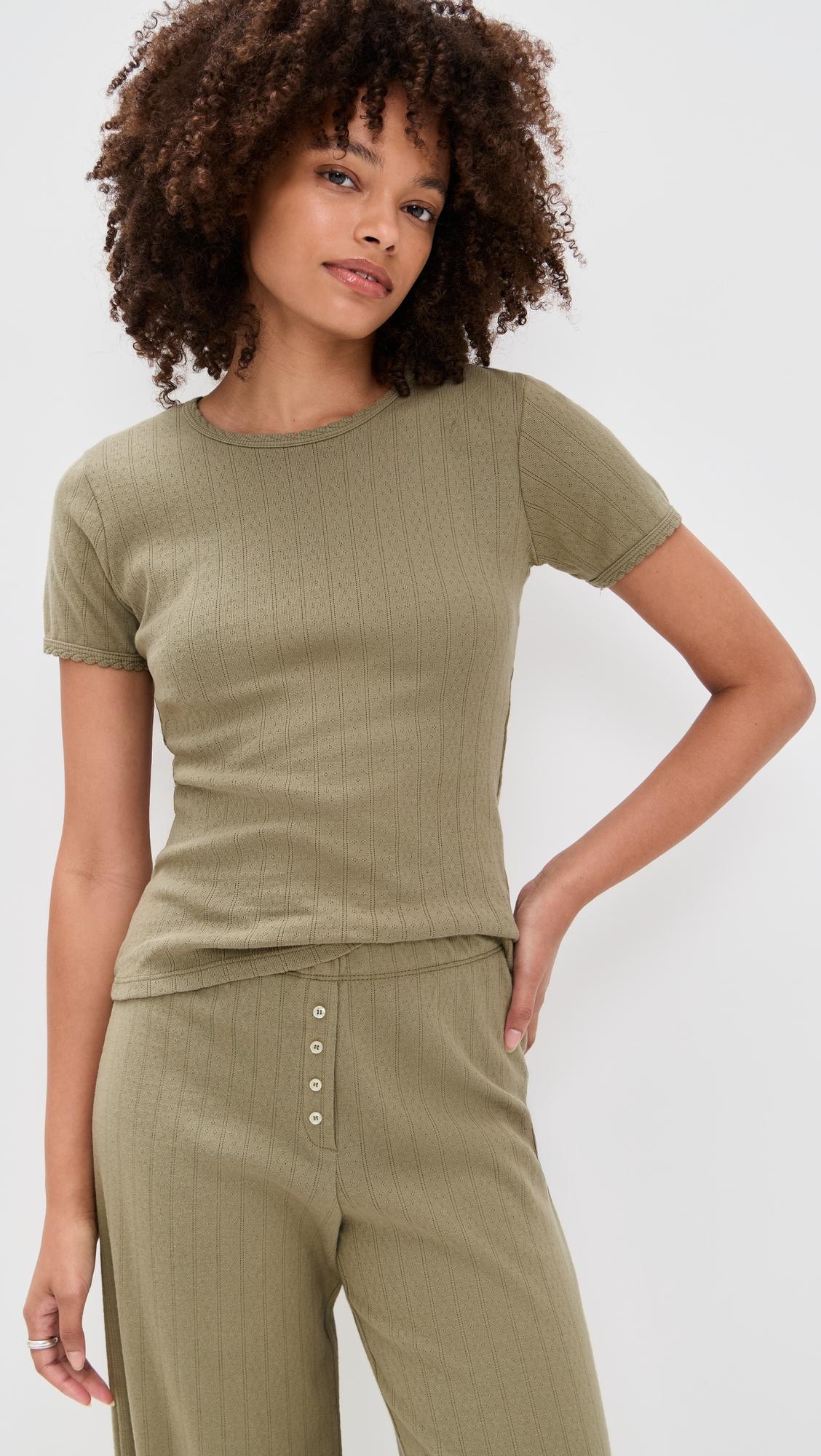 pointelle slim fit tee