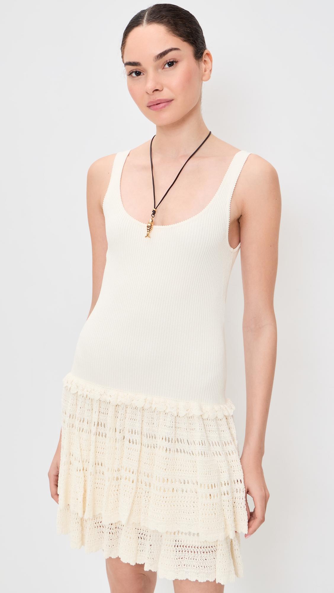 pointelle tier dress