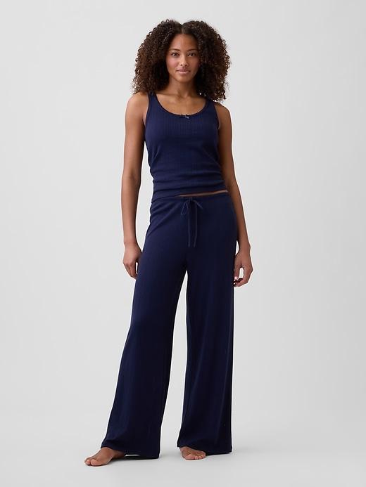 pointelle wide-leg pj pants