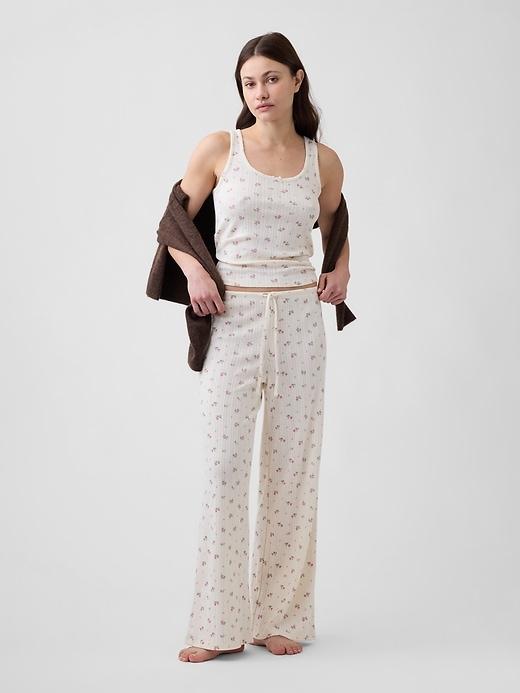 pointelle wide-leg pj pants