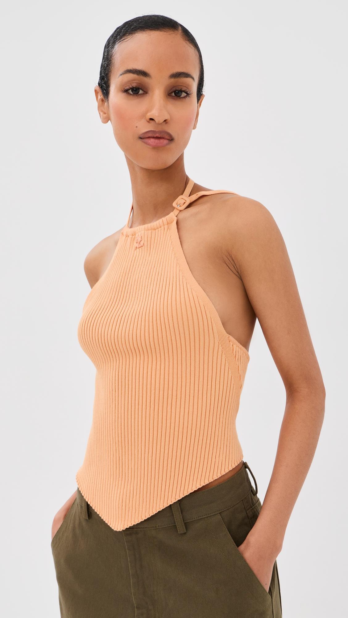 pointy rib knit top