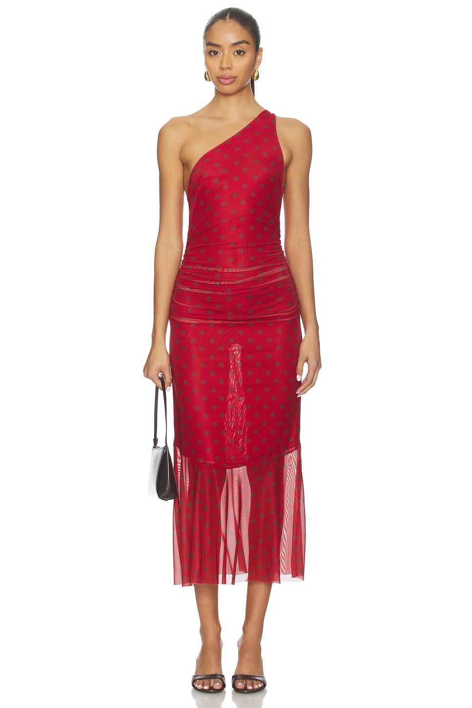 polka dot asymmetric dress