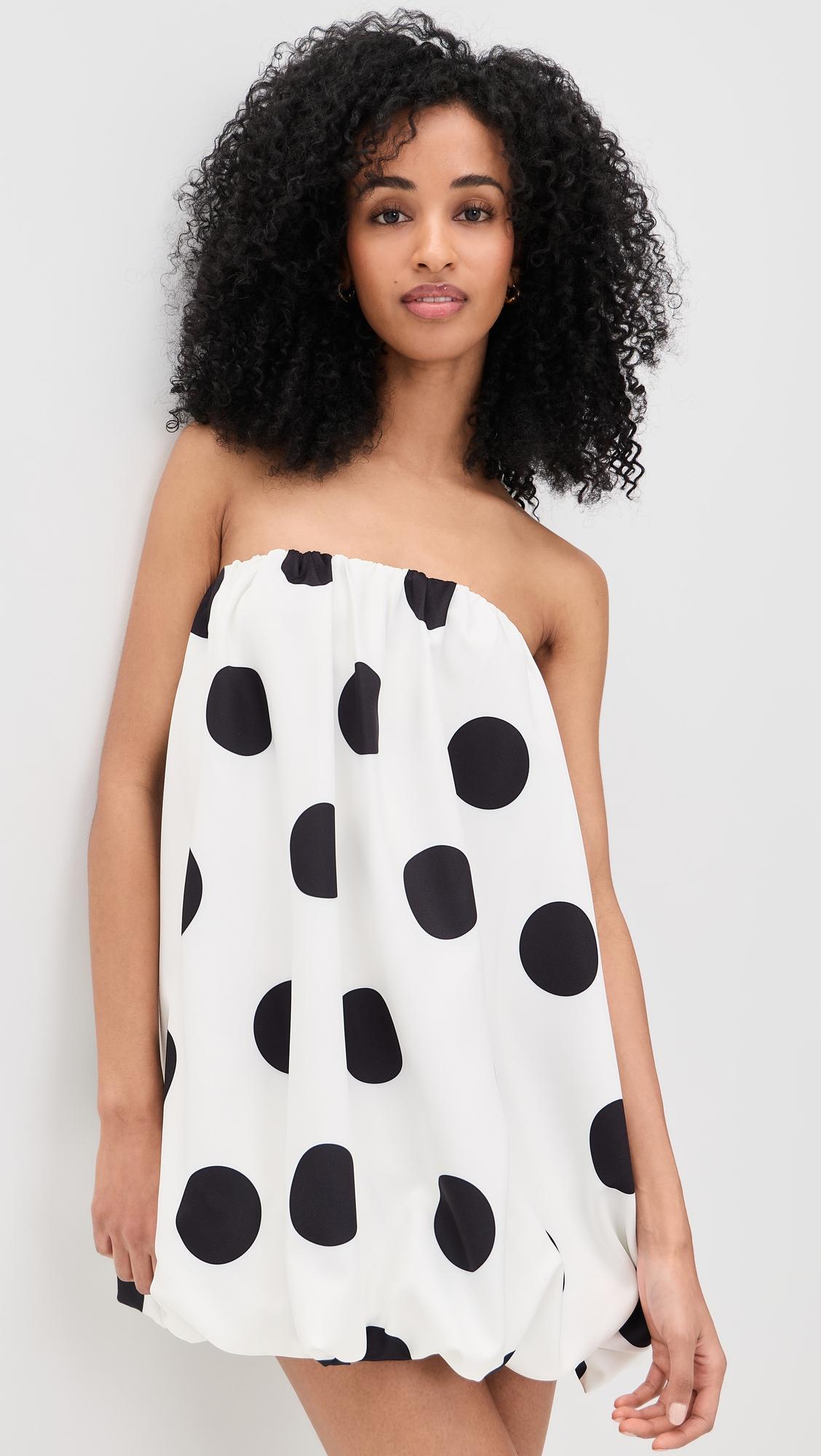 polka dot bubble mini dress