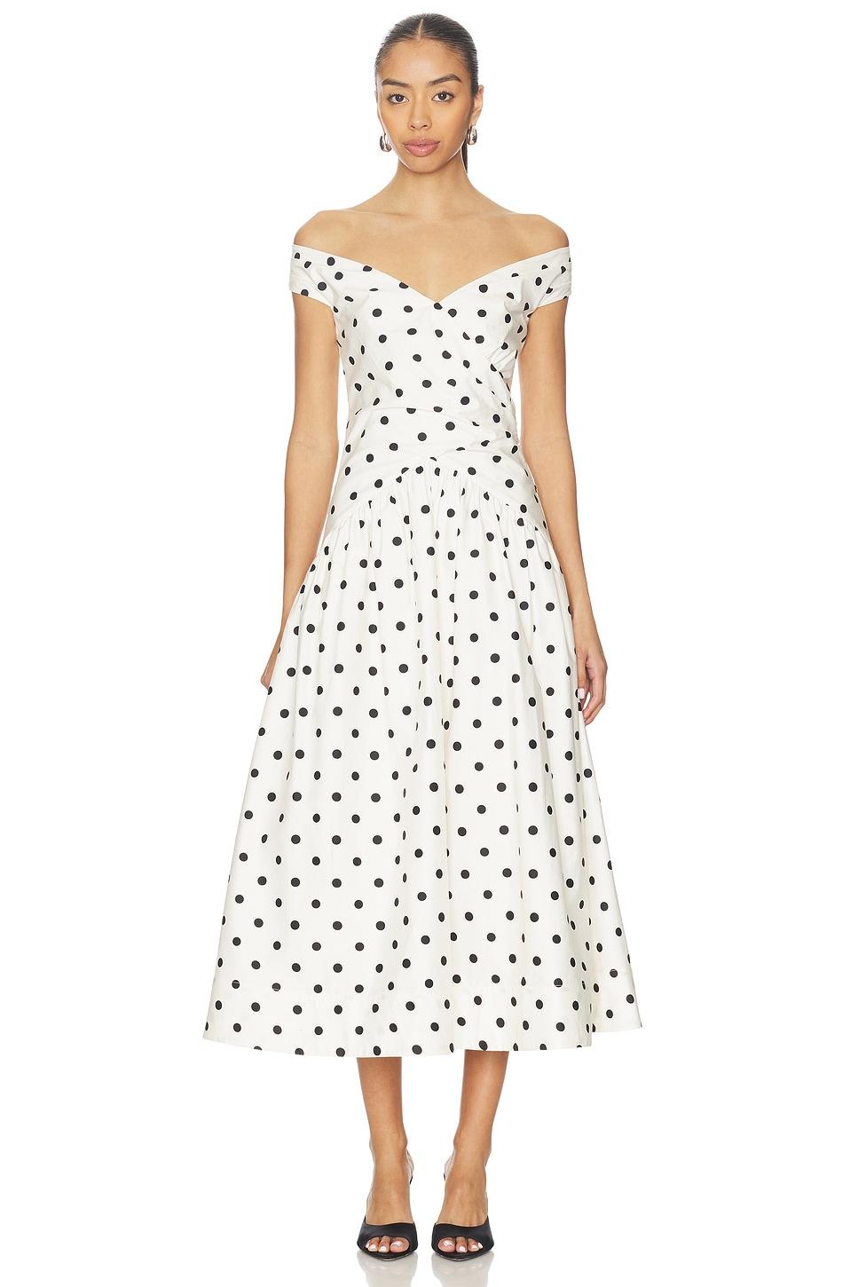 polka dot cotton midi dress