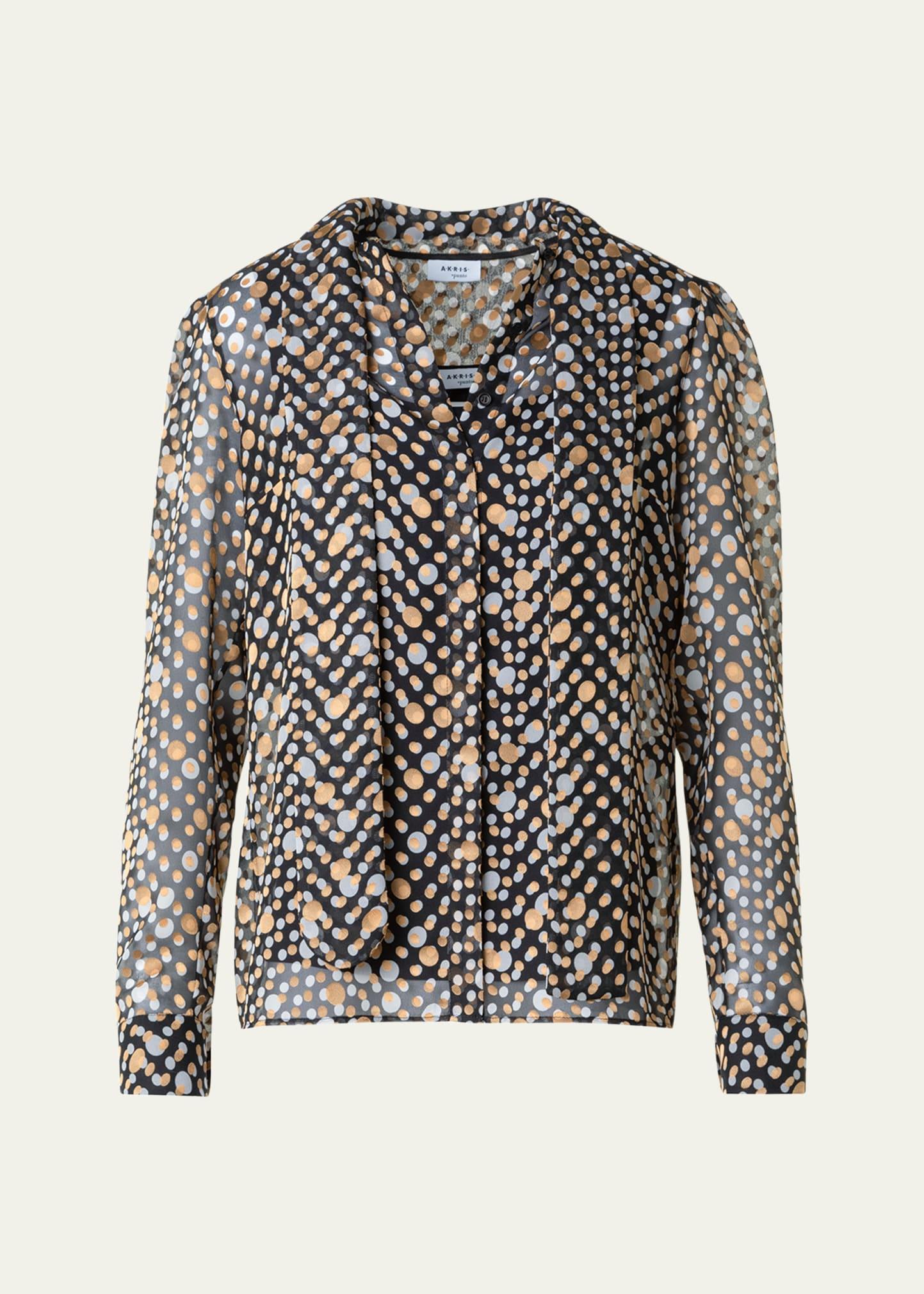 polka dot crepe de chine blouse