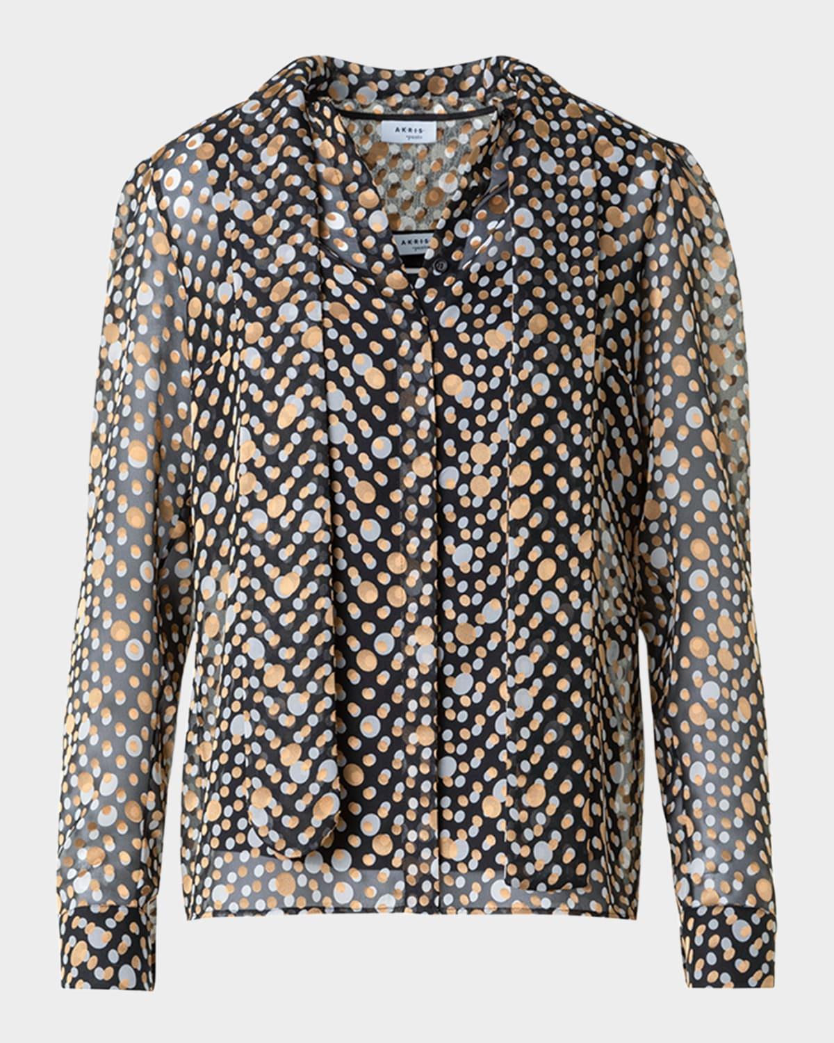 polka dot crepe de chine blouse