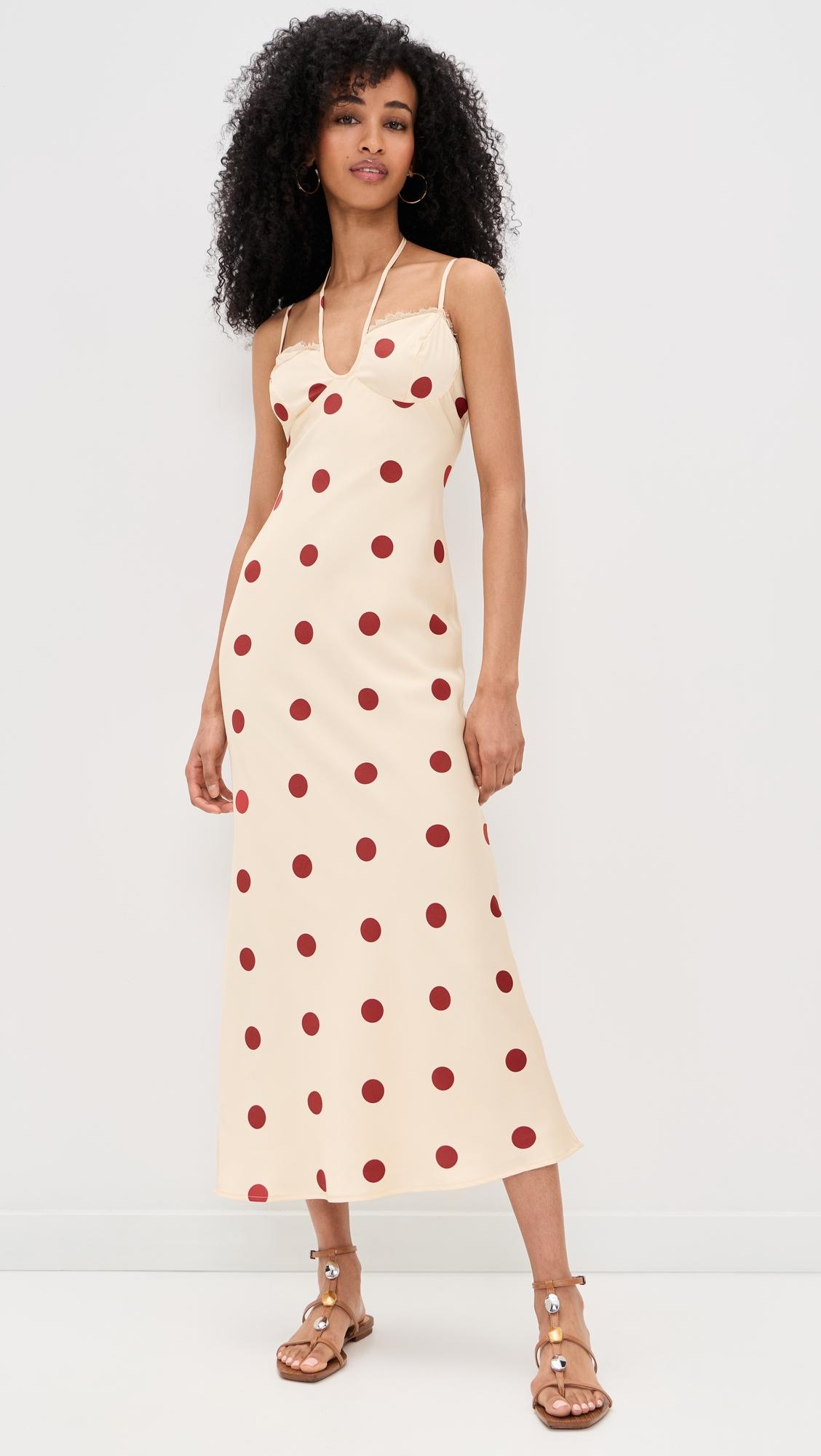 polka dot midi dress