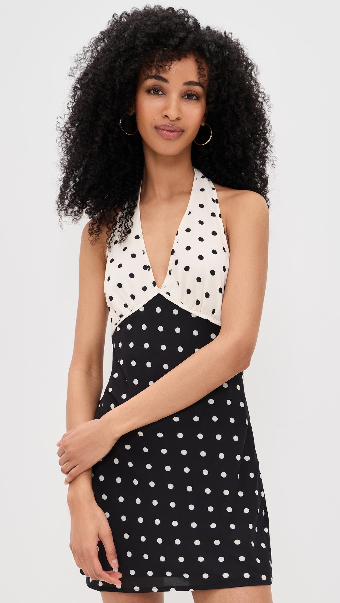 polka-dot mini dress