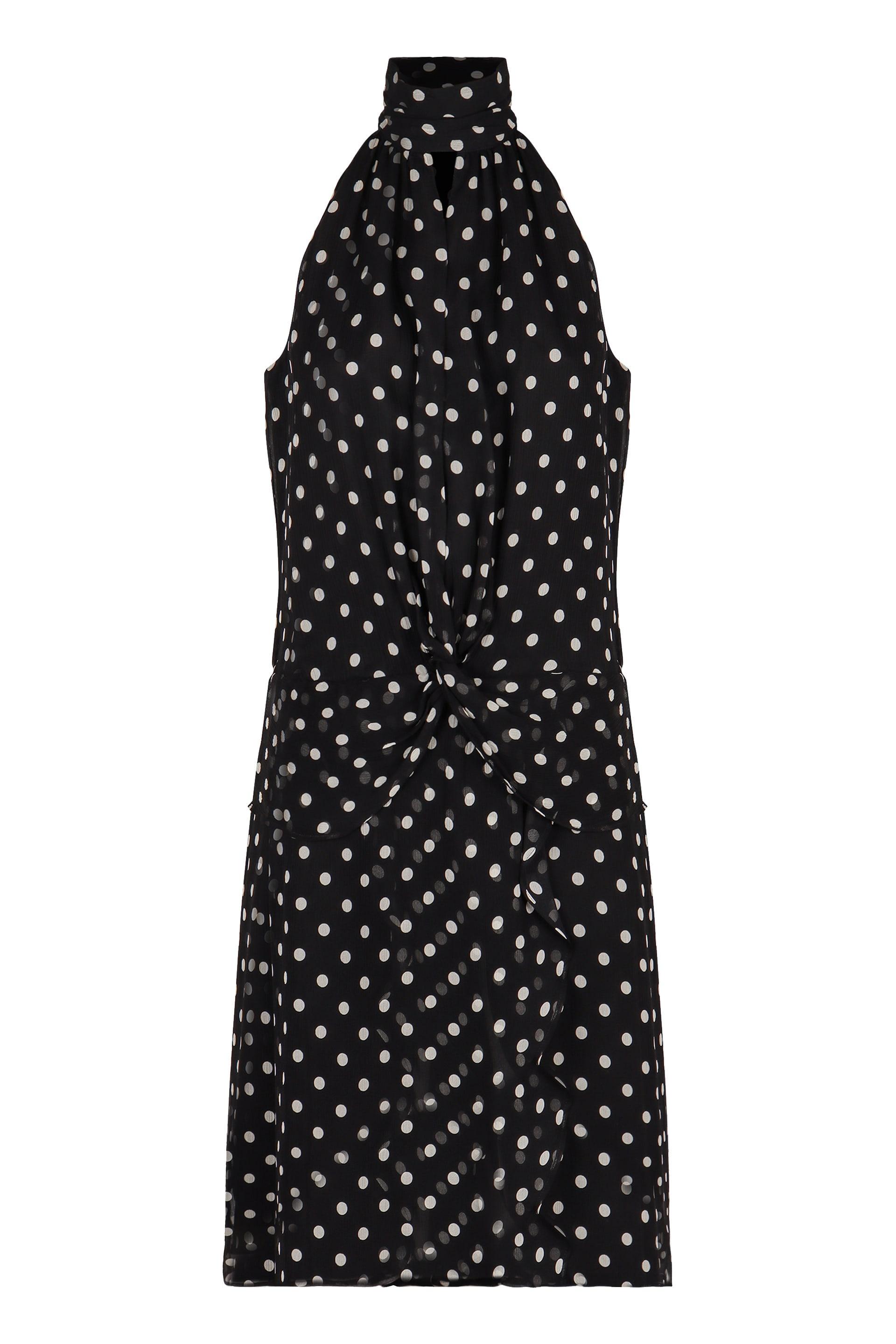 polka-dot print silk dress