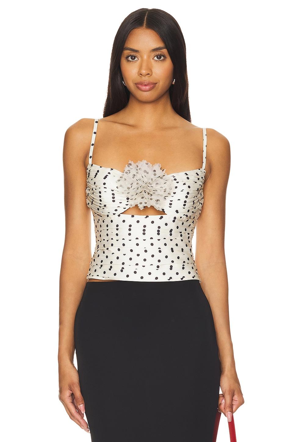 polka dot satin top