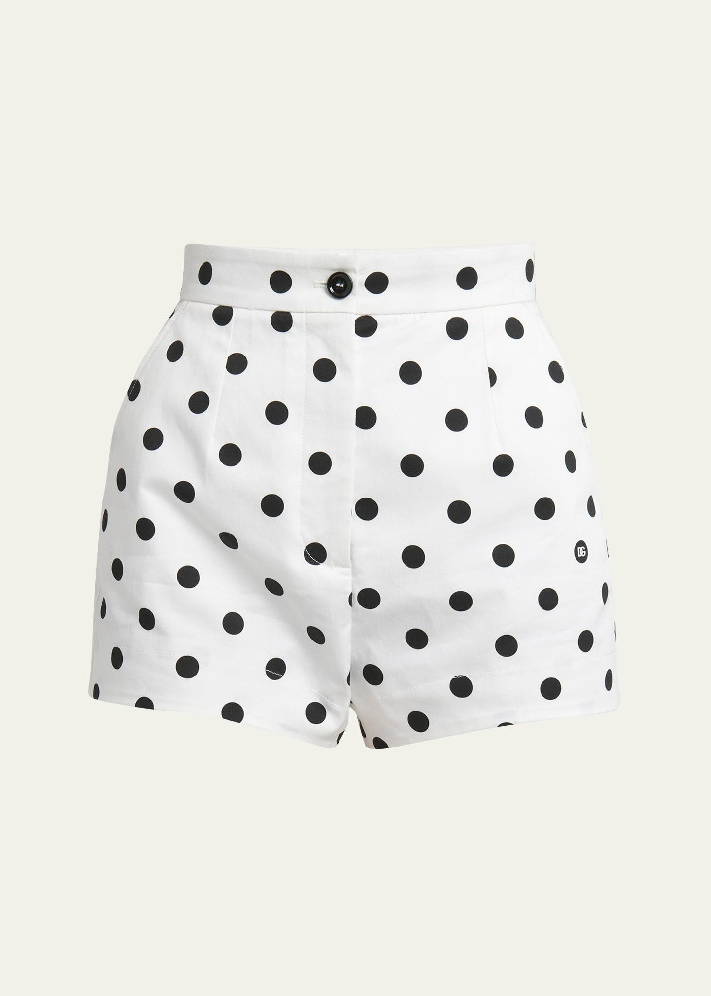 polka-dot tailored shorts