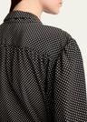 polka dot tie-neck button down silk blouse