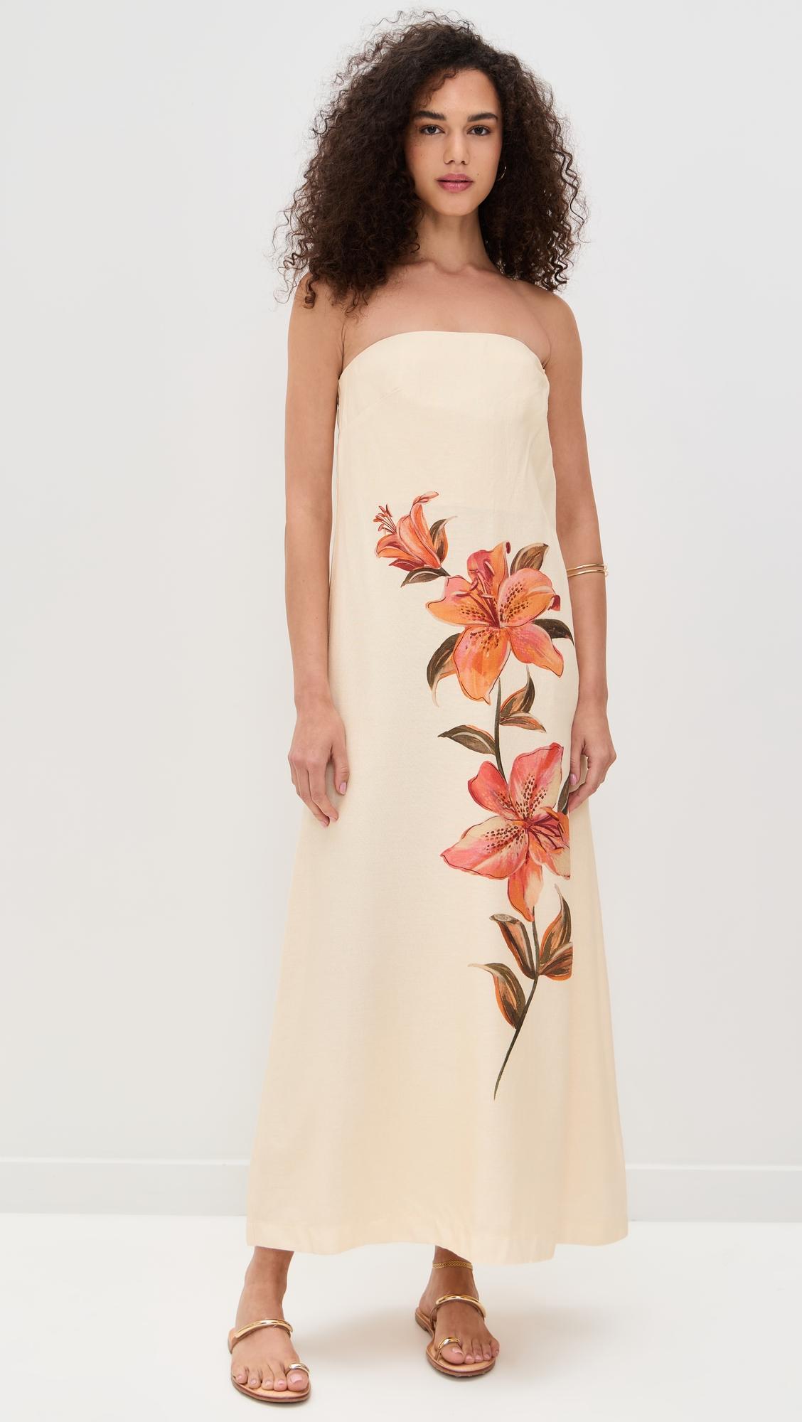 pollen linen maxi dress