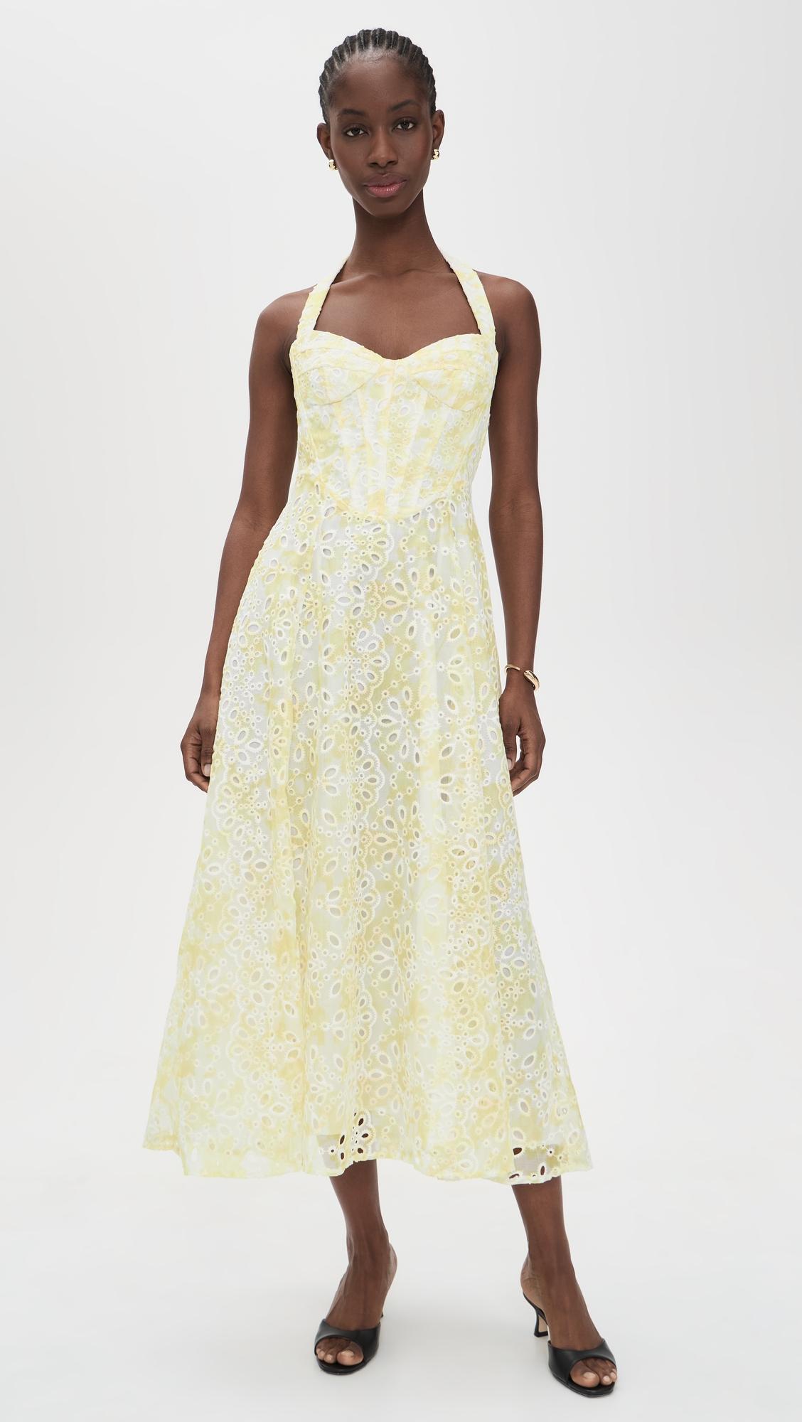 pollie halter midi dress