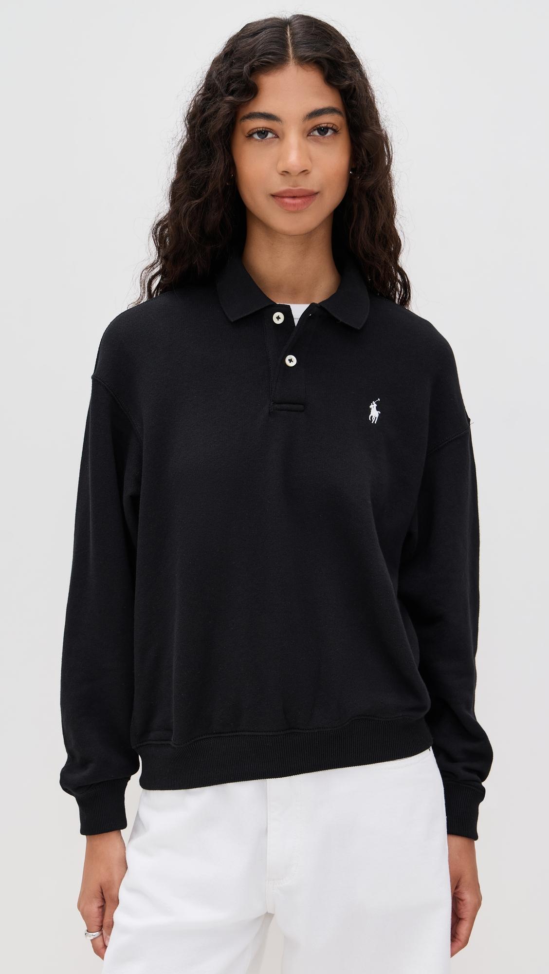 polo collar sweatshirt