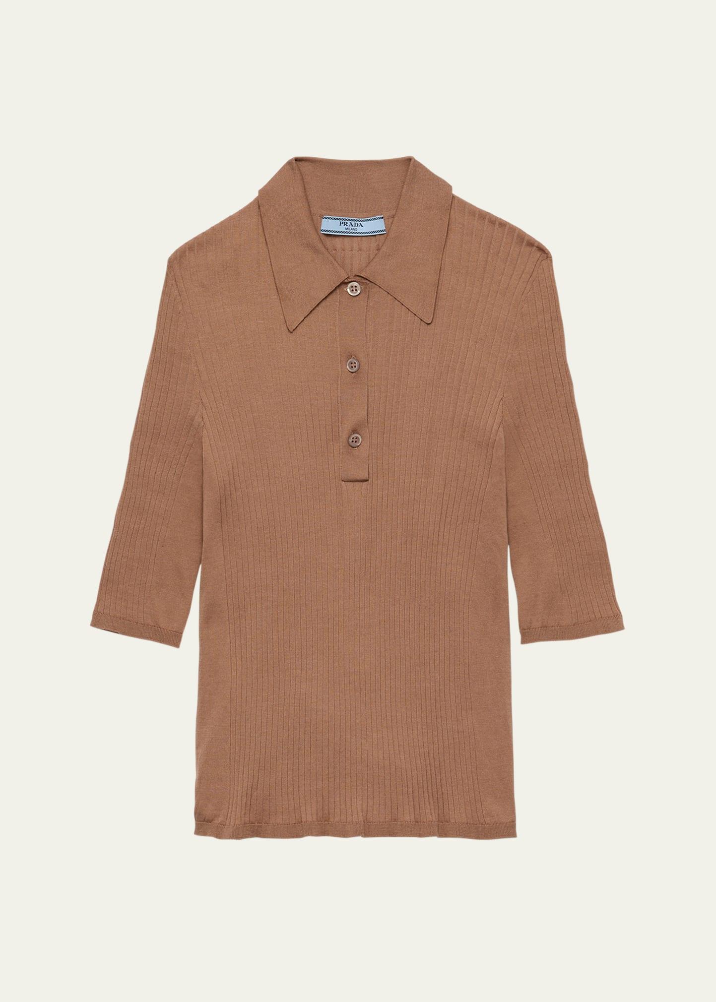 polo fitted cotton knit sweater