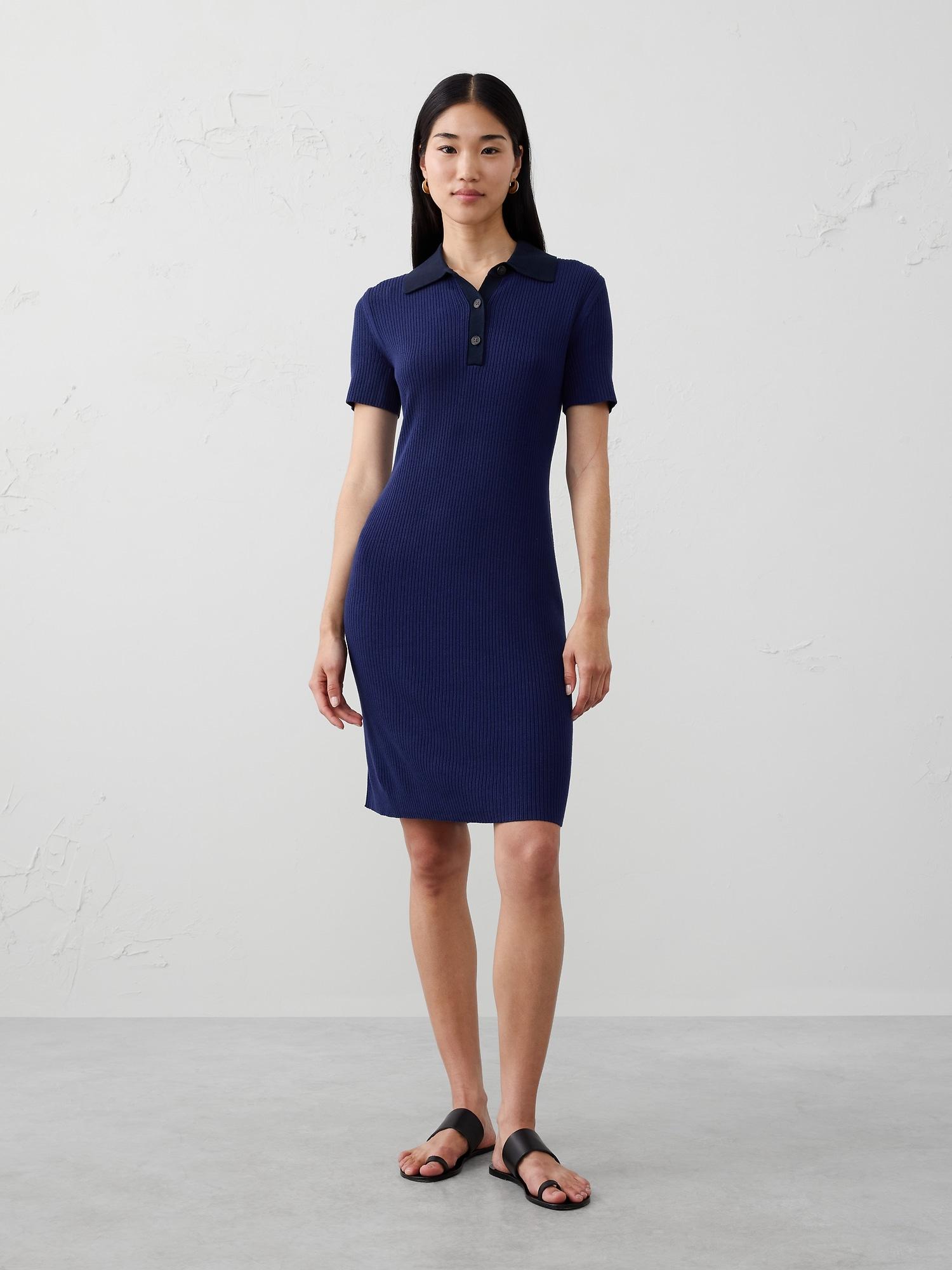 polo knee-length sweater dress