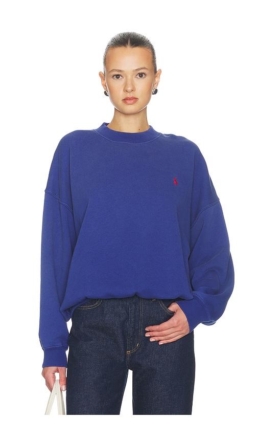 polo ralph lauren arctic fleece crewneck sweater in blue.