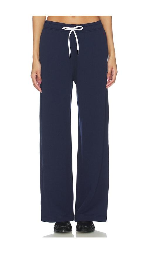 polo ralph lauren arctic fleece knit ankle sweatpant in navy.