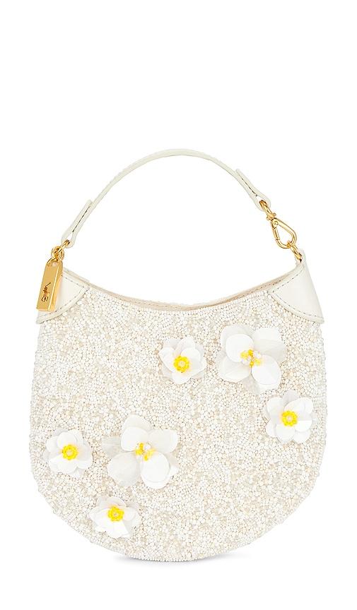 polo ralph lauren beaded pouch small shoulder bag in ivory.