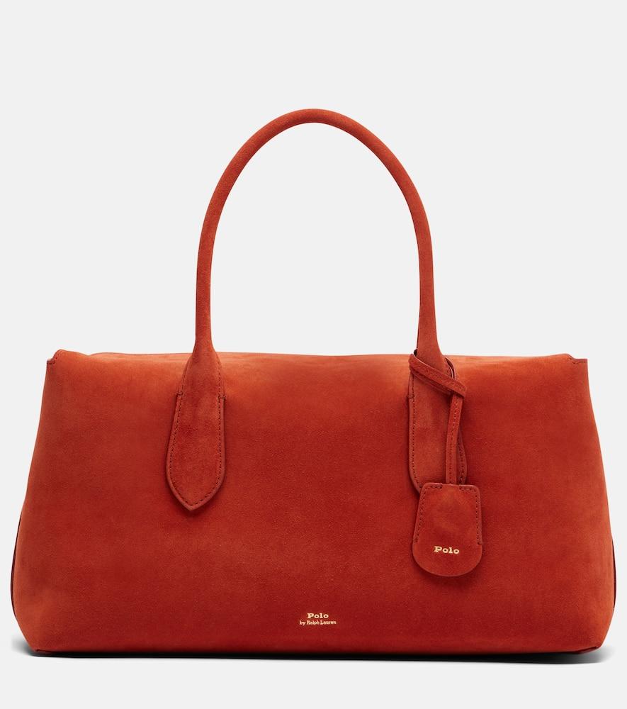 polo ralph lauren bellport medium suede tote bag