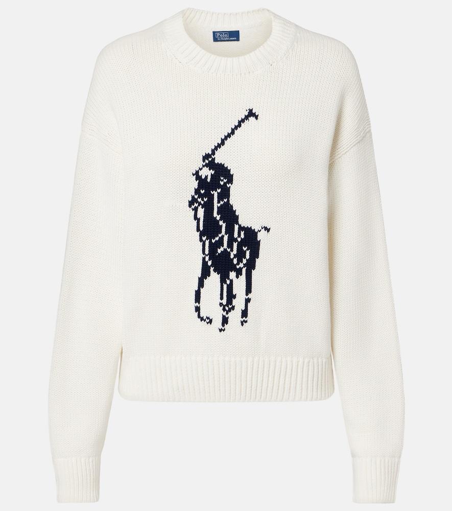 polo ralph lauren big pony intarsia cotton sweater