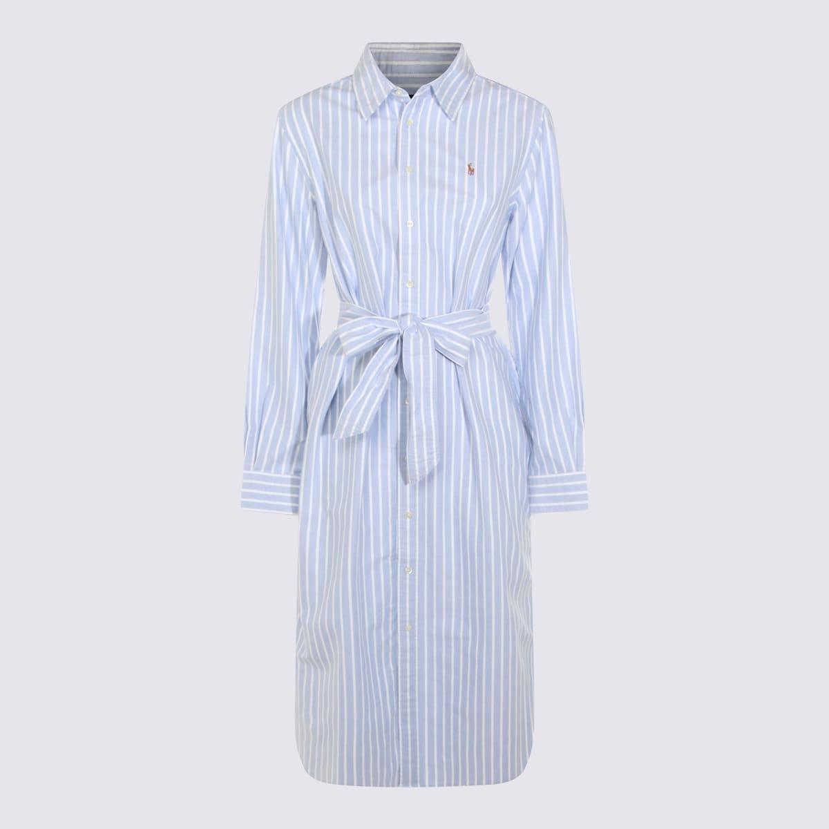 polo ralph lauren blue and white cotton dress