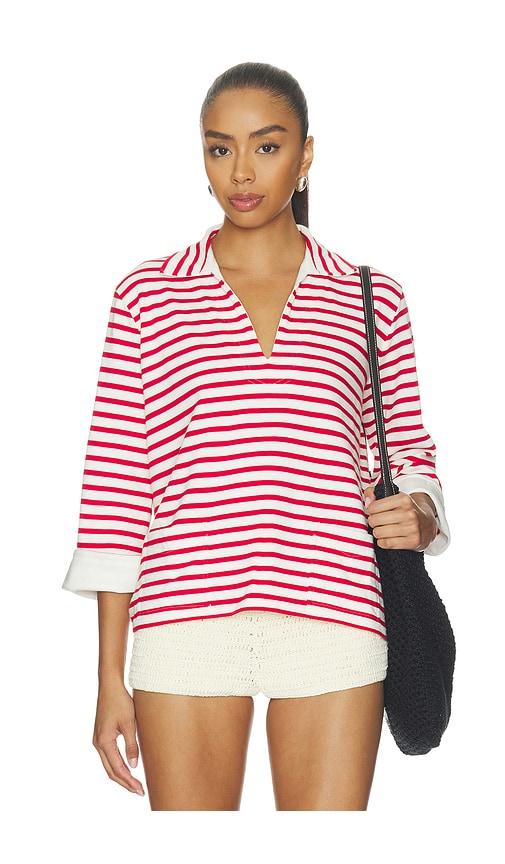 polo ralph lauren boating jersey long sleeve polo pullover in red.