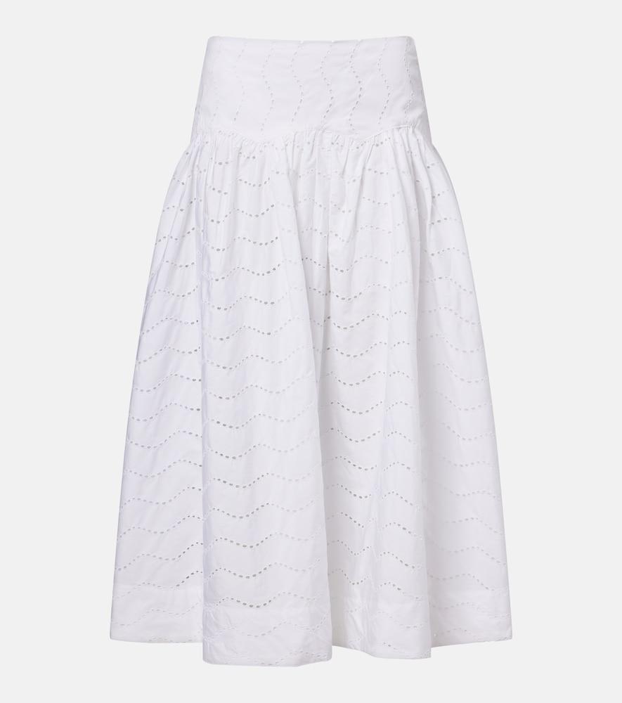 polo ralph lauren broderie anglaise cotton midi skirt