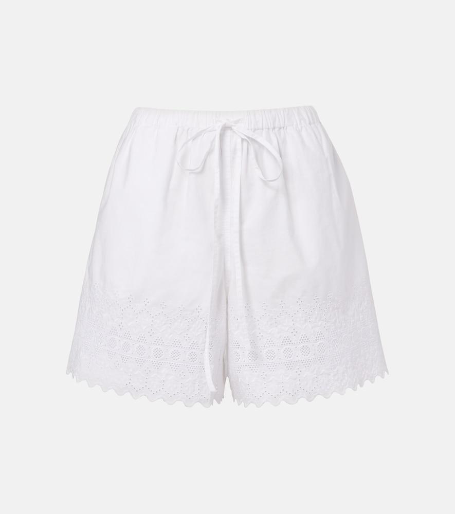 polo ralph lauren broderie anglaise cotton poplin shorts