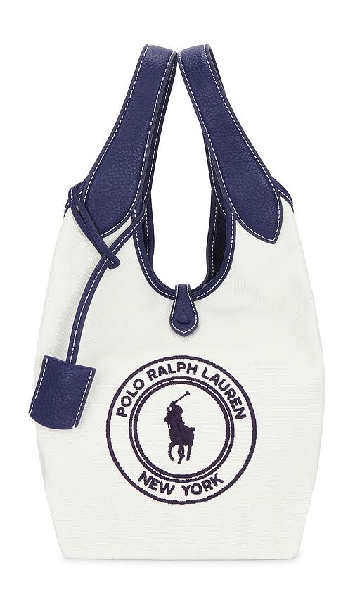 polo ralph lauren canvas tote bag in white.