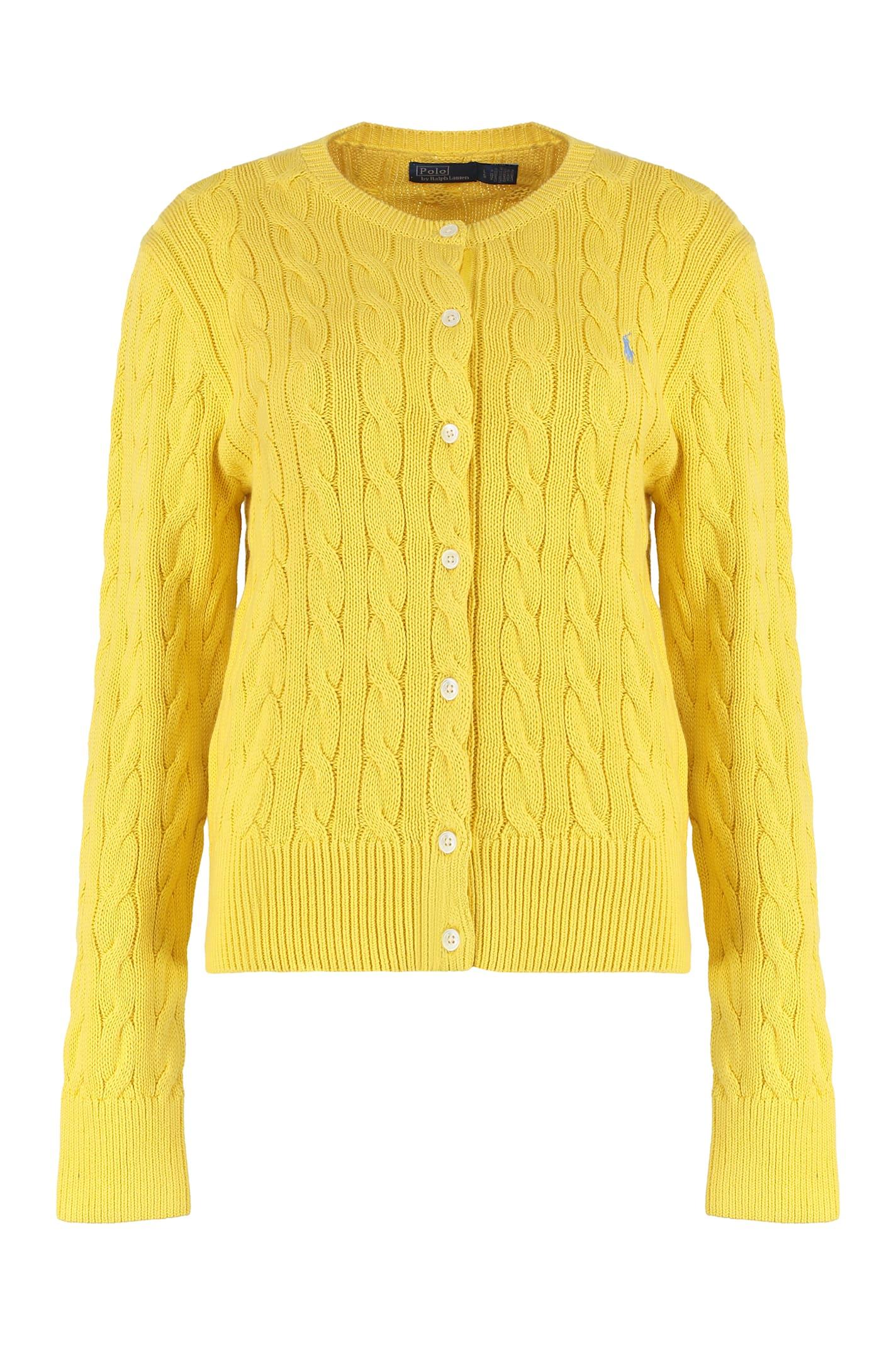 polo ralph lauren cardigan with cable knit in cotton