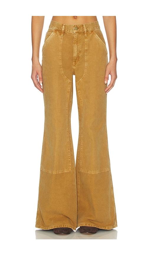 polo ralph lauren carpenter flare pant in cognac.