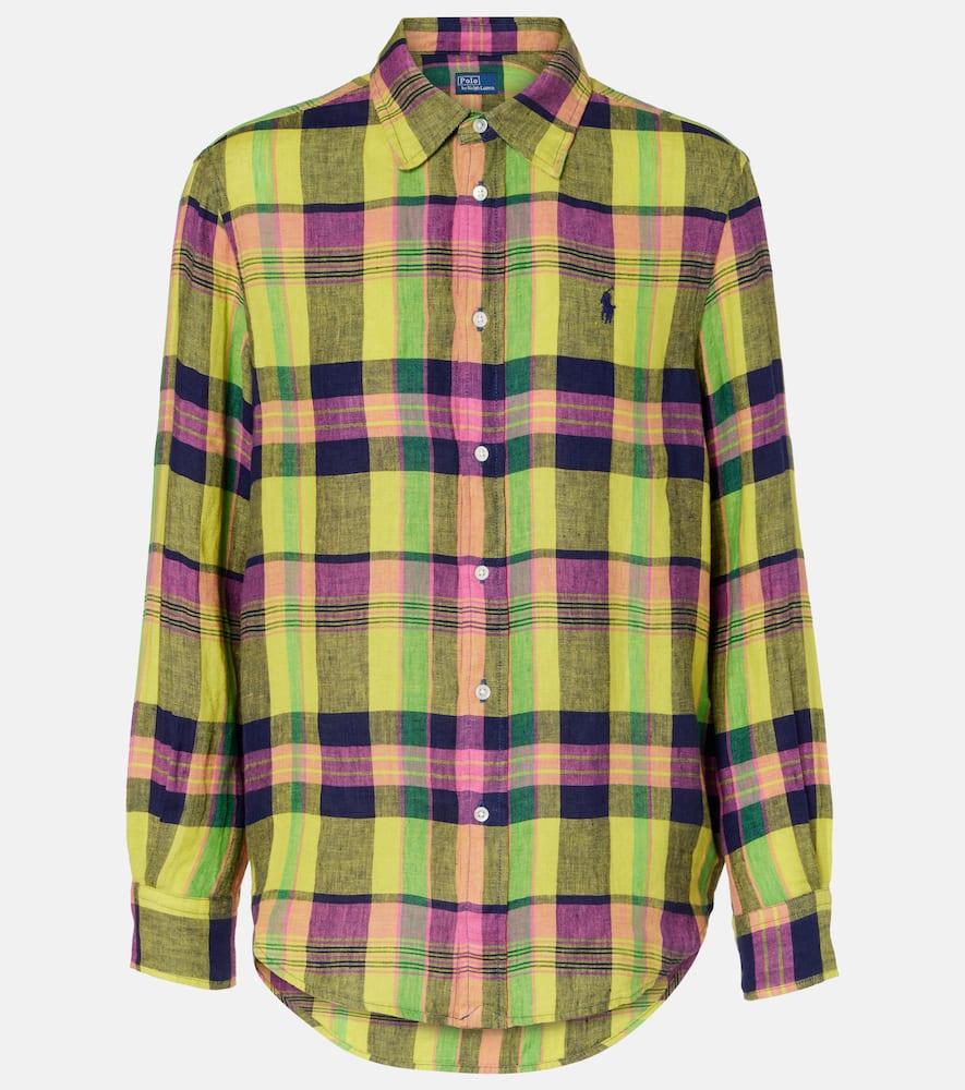 polo ralph lauren checked linen shirt