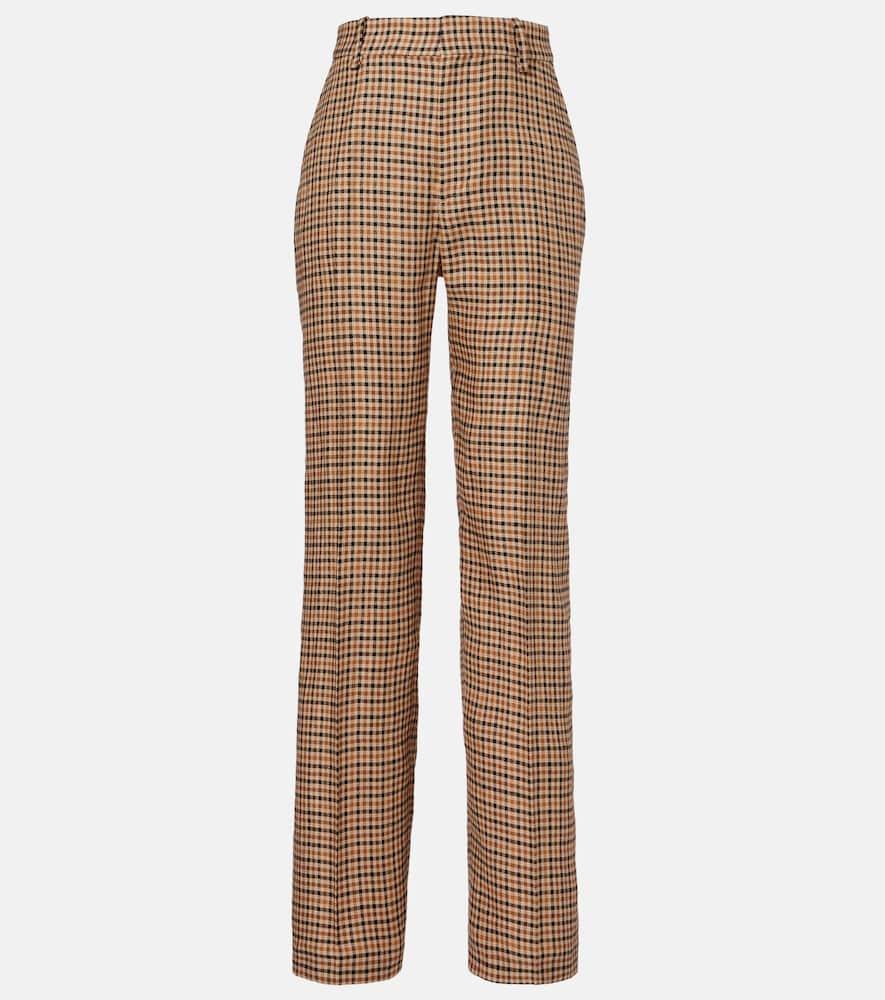 polo ralph lauren checked linen straight pants